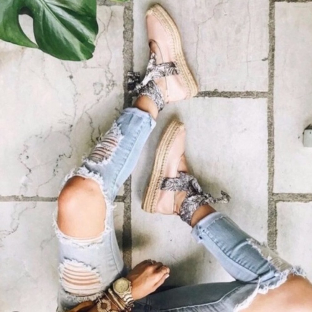 Zara Pink Lace-up Espadrille